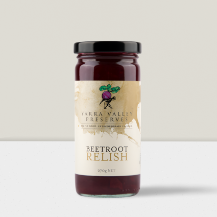 Jar of Yarra Valley Preserves beetroot relish 270g.