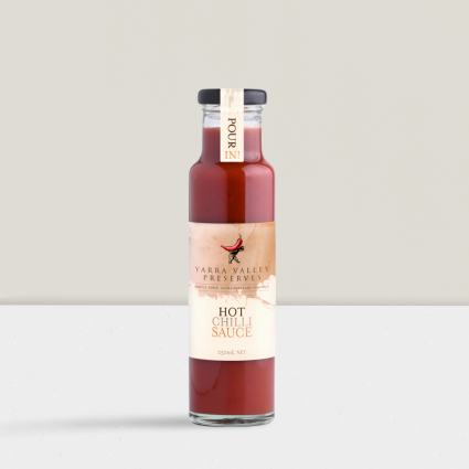 Bottle of Yarra Valley Preserves hot chilli sauce 250ml.