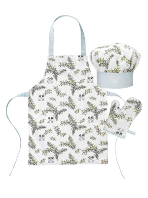 3 piece kids chef set including apron, hat and glove