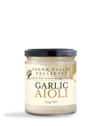 picture of a glass jar of garlic aioli