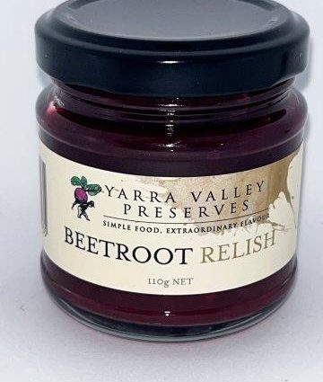 a picture of a jar of yarra valley preserves beetroot relish 110g