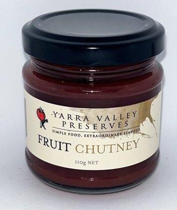 a picture of a jar of yarra valley preserves fruit chutney 110g
