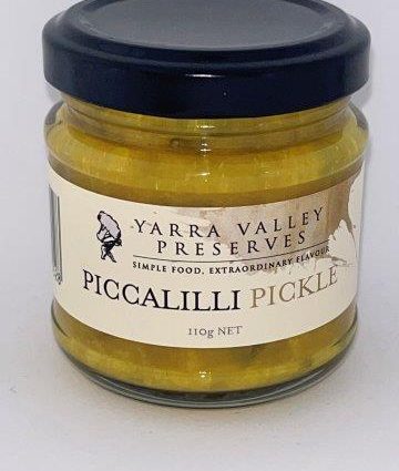 a picture of a jar of yarra valley preserves piccalilli pickles 110g